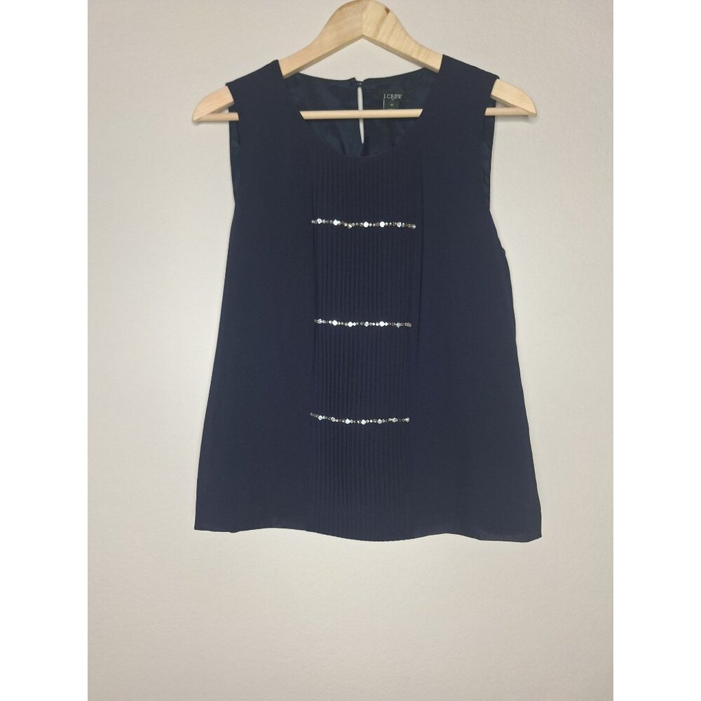 J. Crew Black Sleeveless Top with Silver Accents